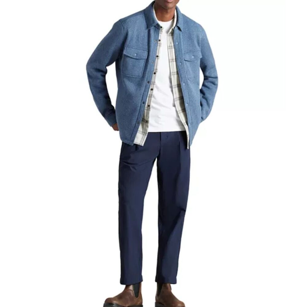 Rhone Fleece Shacket Large Shirt Jacket Indigo Blue Snap NBA All Stars $168 NWT - Picture 15 of 16